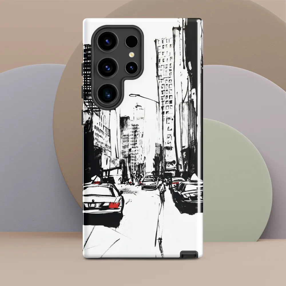 Urban Pulse: A Monochromatic Journey | Phone Case |  S24 Ultra | Tough Case | Glossy