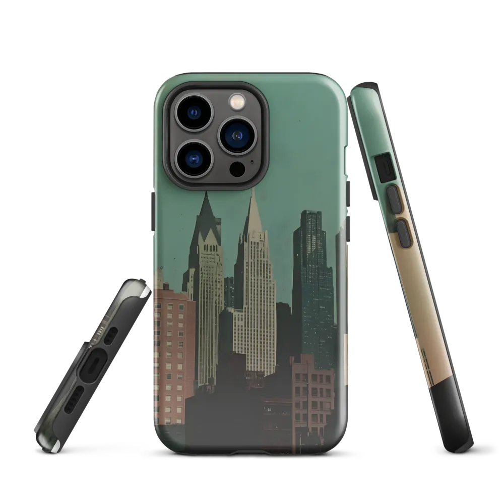Urban Nostalgia: A Retro Cityscape | Phone Case |  13 Pro | Tough Case | Glossy