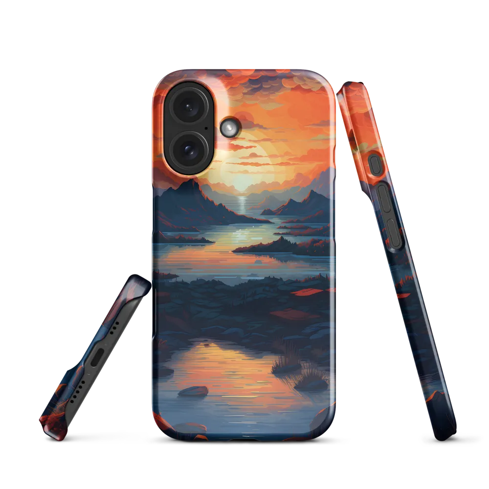 Ethereal Evening: A Digital Dusk | Phone Case |  16 | Snap Case | Glossy