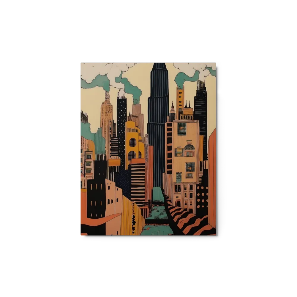 Urban Symphony in Ink | Metal Print | 11″×14″