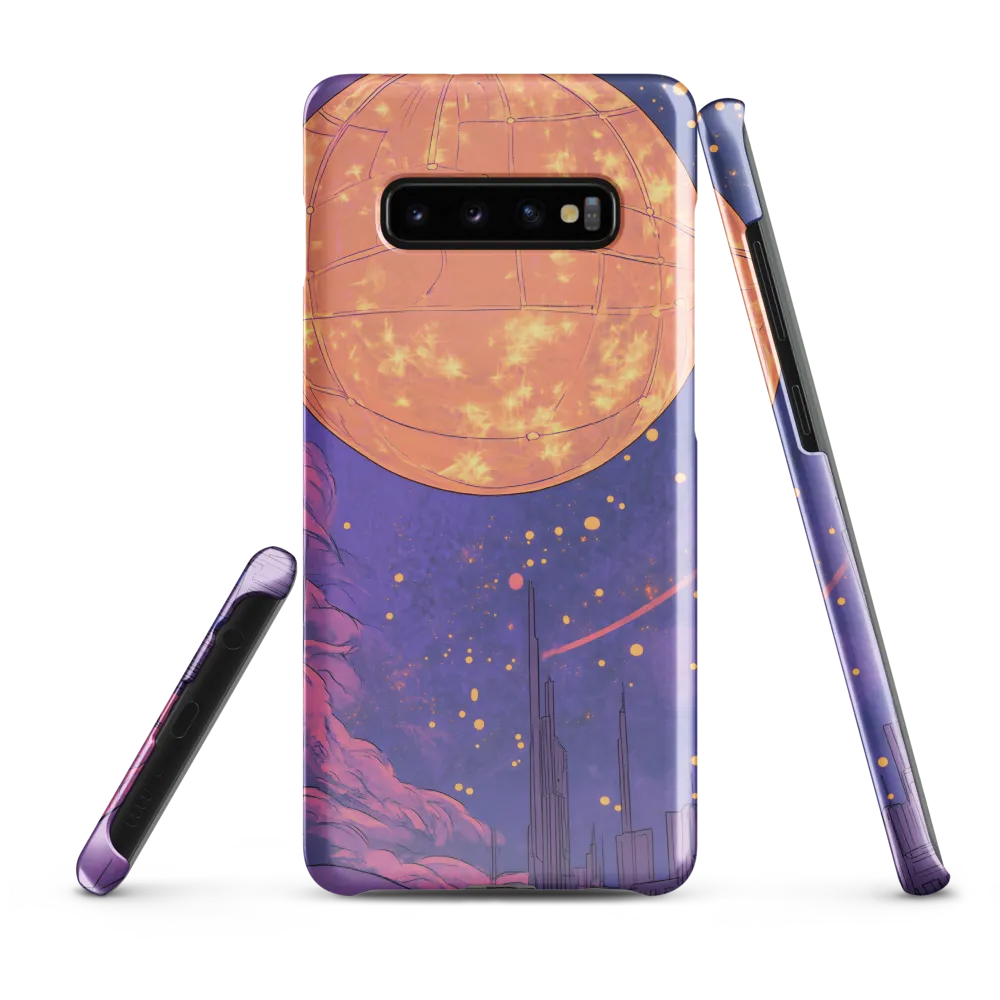 Celestial Cityscape: A Dance of Colors | Phone Case |  S10 Plus | Snap Case | Glossy