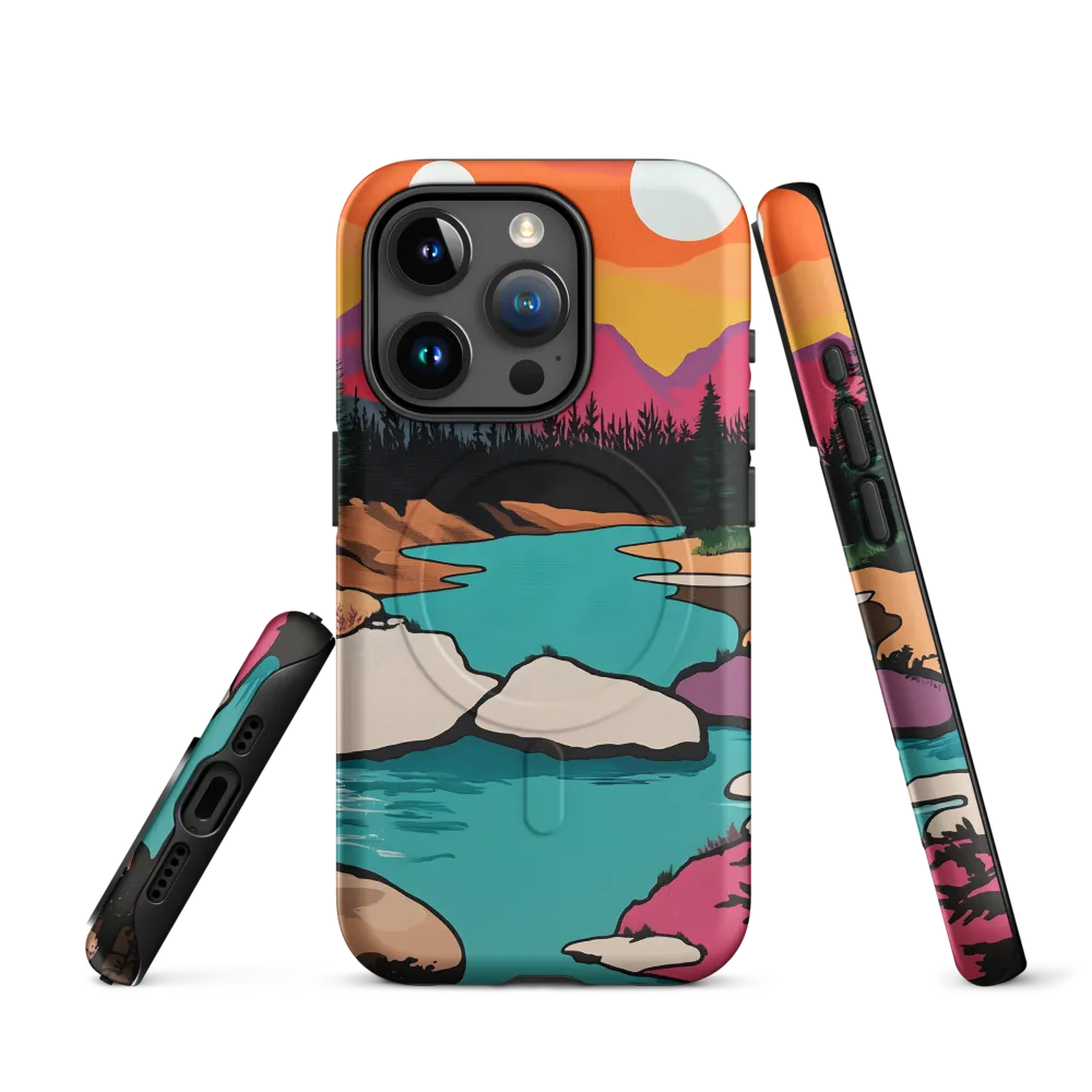 Dual Suns Over Serene Waters | Phone Case |  15 Pro | MagSafe® Tough Case | Matte