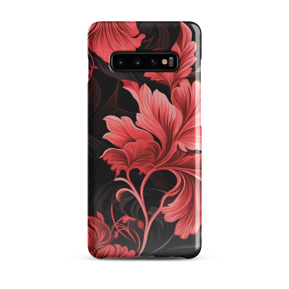 Tropical Elegance in Red | Phone Case |  S10 Plus | Snap Case | Glossy