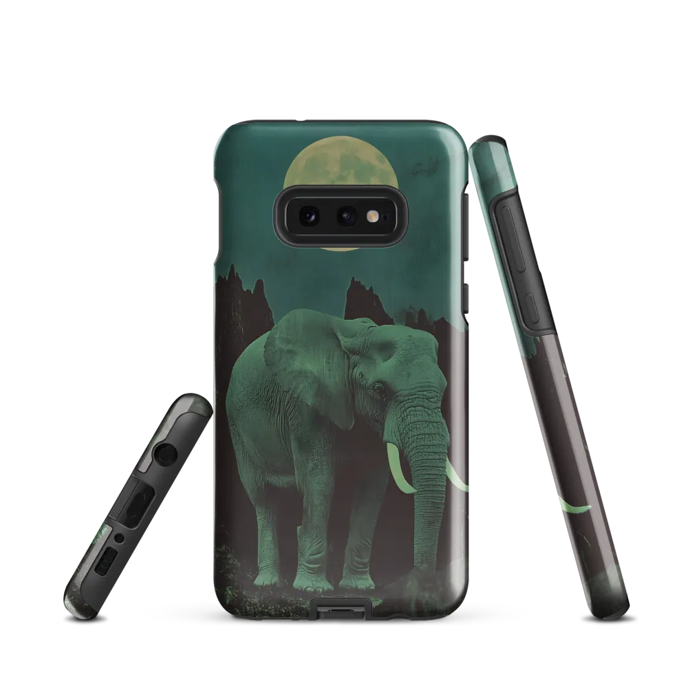 Ethereal Presence: Elephant Under a Full Moon | Phone Case |  S10e | Tough Case | Glossy