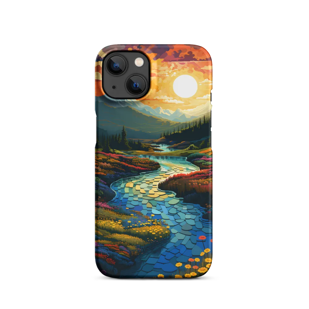 Serenity in Sunset: A Winding River's Embrace