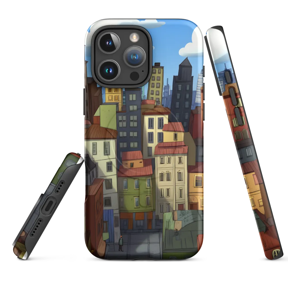 Urban Symphony: A Colorful Cityscape | Phone Case |  16 Pro Max | MagSafe® Tough Case | Matte