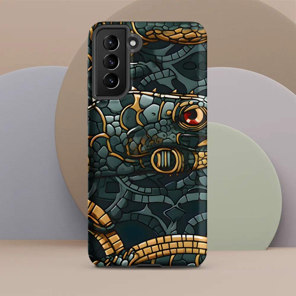 Reptilian Elegance: A Digital Art Nouveau Tapestry