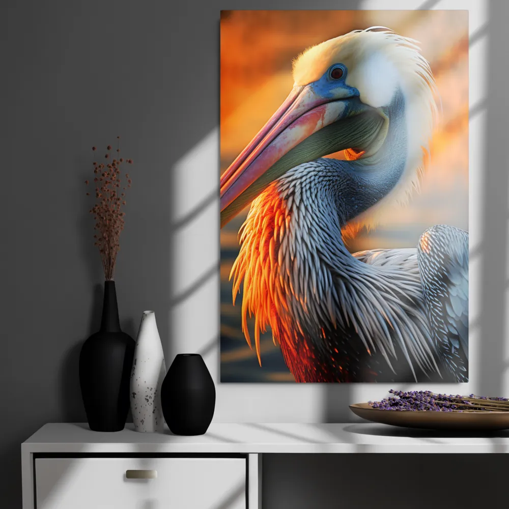 Elegance of the Pelican at Sunset