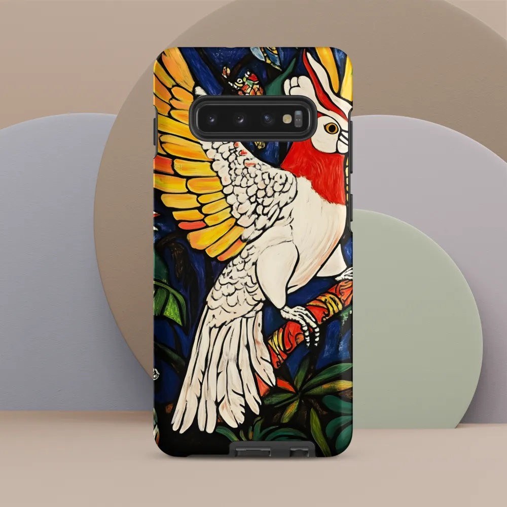 Cockatoo on a Patterned Branch
