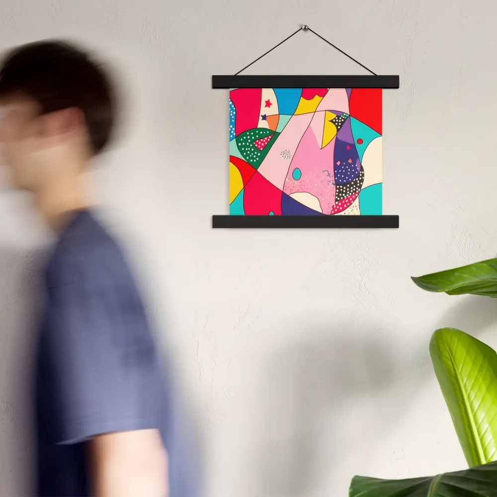 Playful Geometry in Color | Poster With Black Wood Hanger | 10″×10″