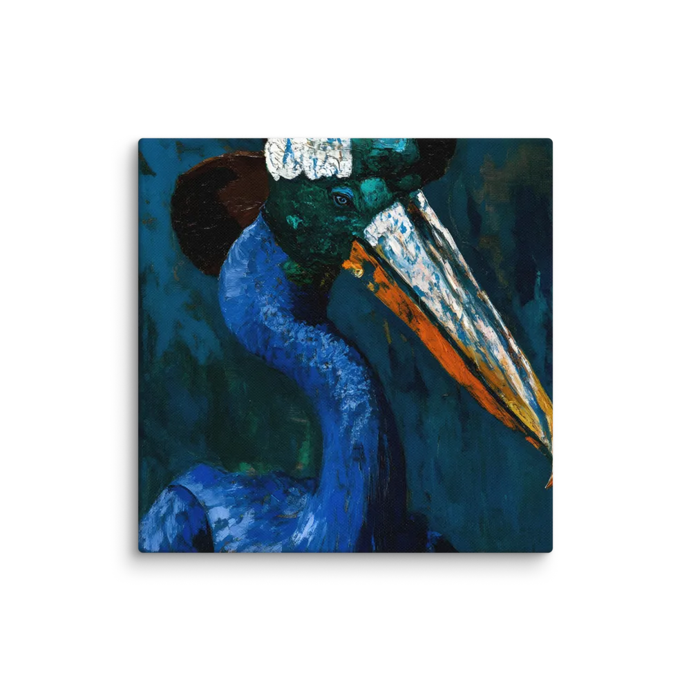 Majestic Absurdity: The Hat-Wearing Bird | Canvas | 14″×14″