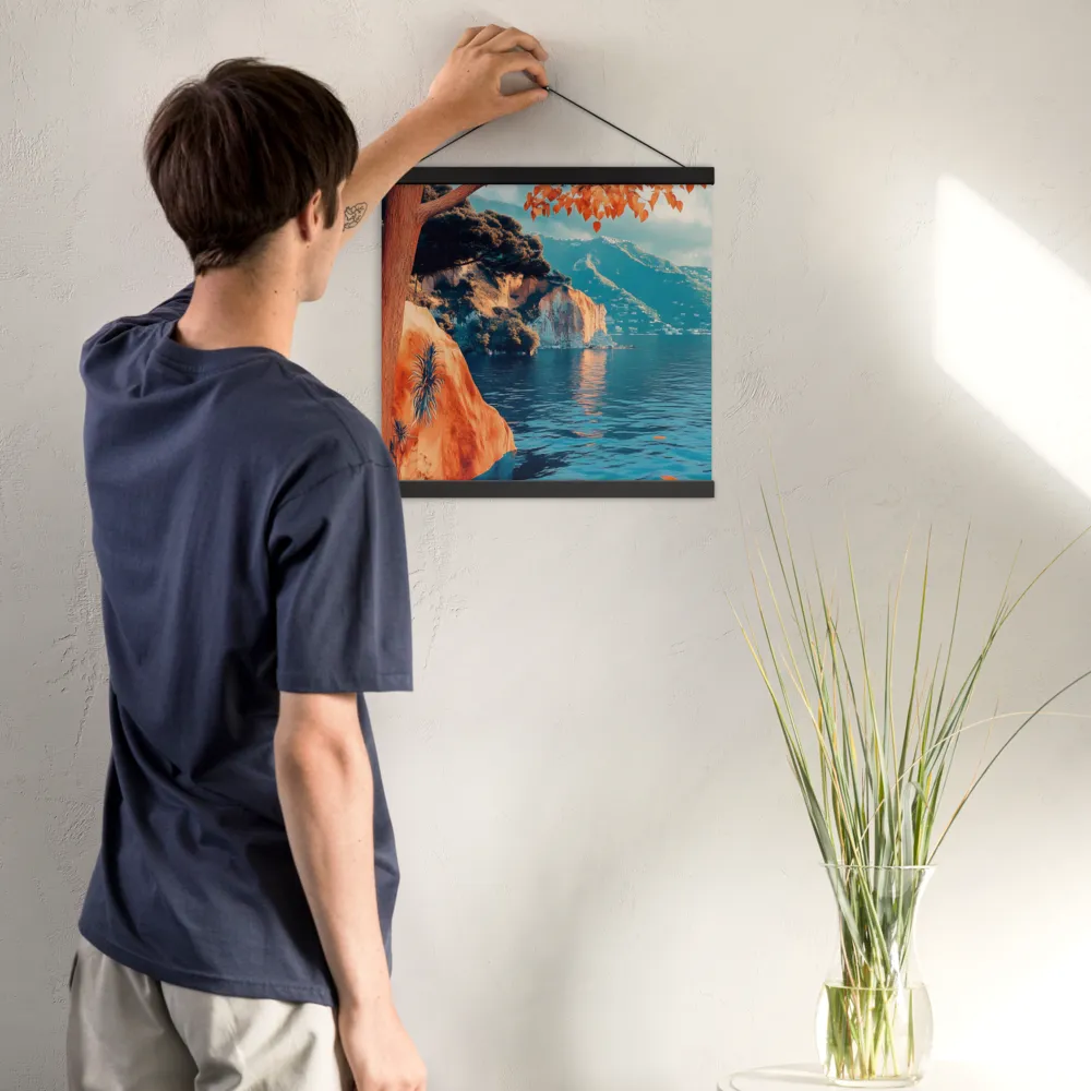Elysian Waterscape | Poster With Black Wood Hanger | 16″×16″