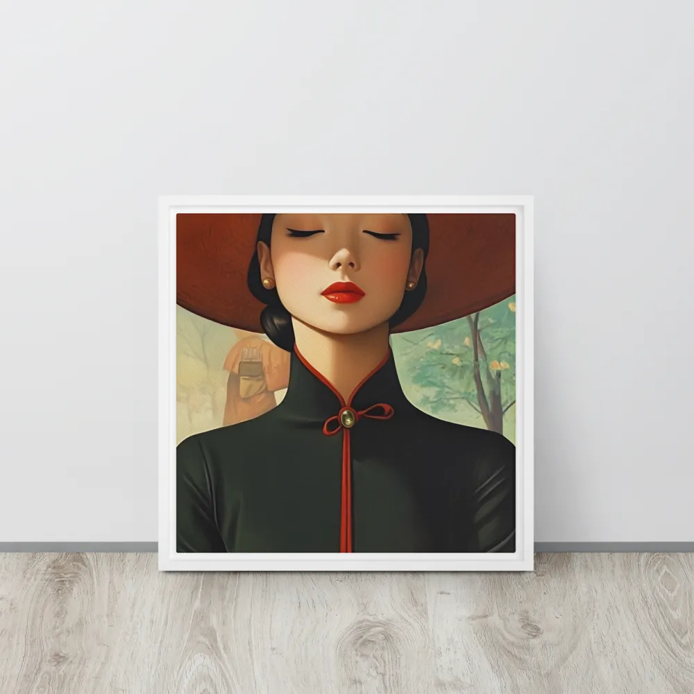 Elegance in Tranquility | Canvas with White Frame | 16″×16″