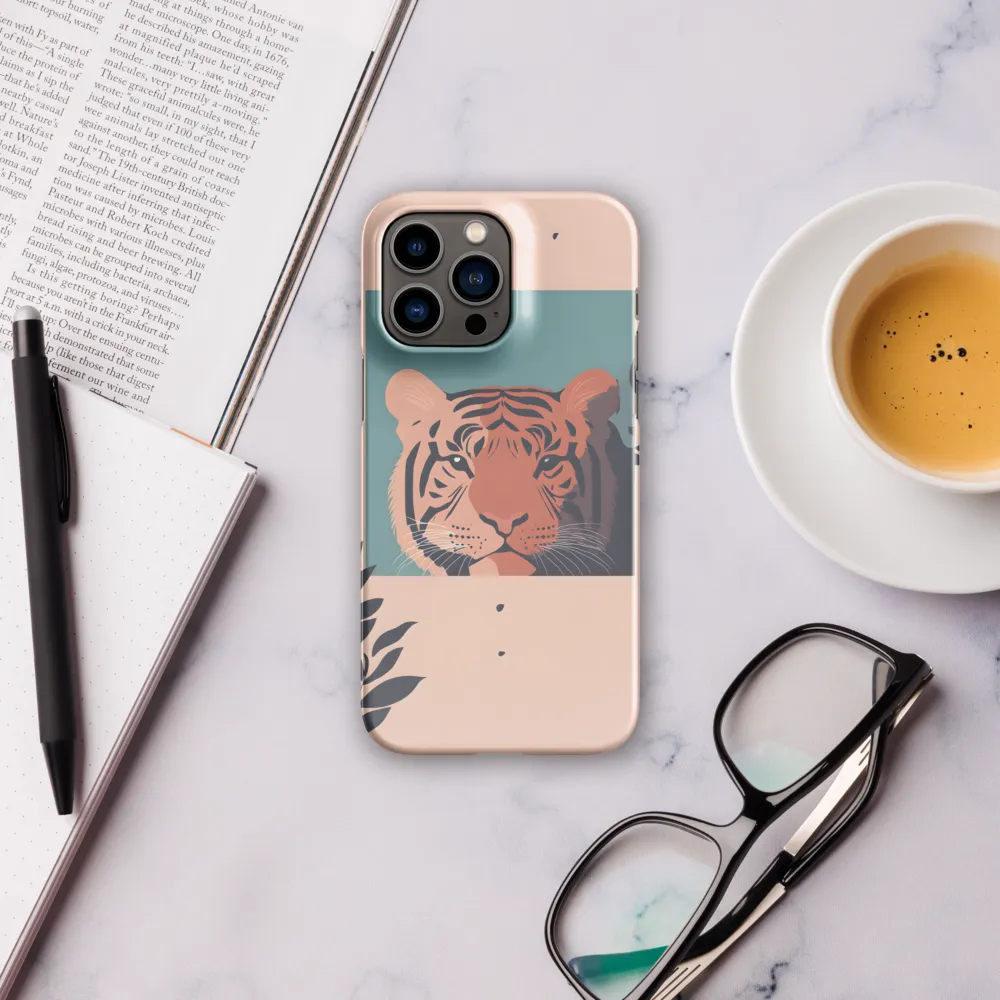 Framed Tiger in Peach and Teal