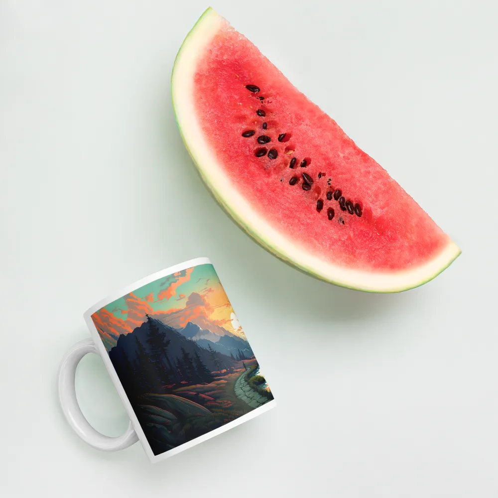 Tranquil Sunset Over the Majestic Mountains | Mugs | Multiple Sizes & Colors