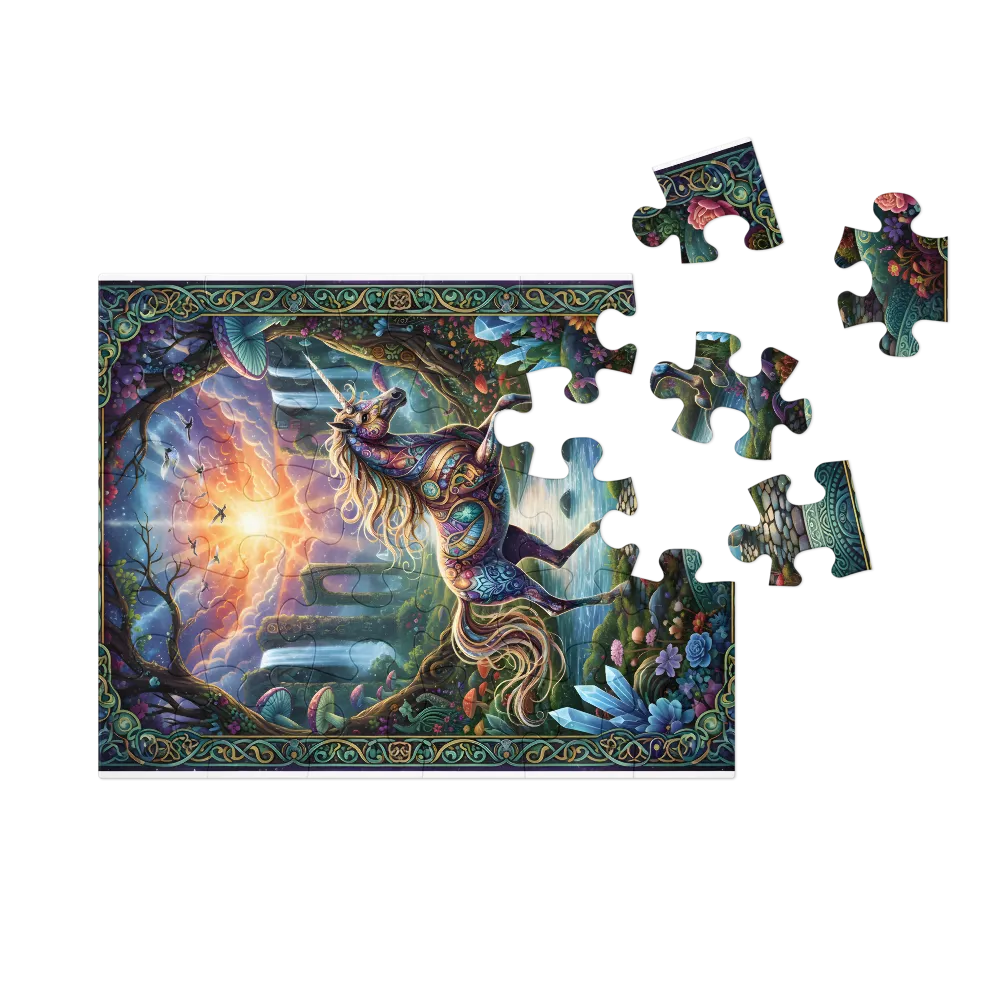 Enchanted Unicorn 
 Jigsaw Puzzle in Tin Box