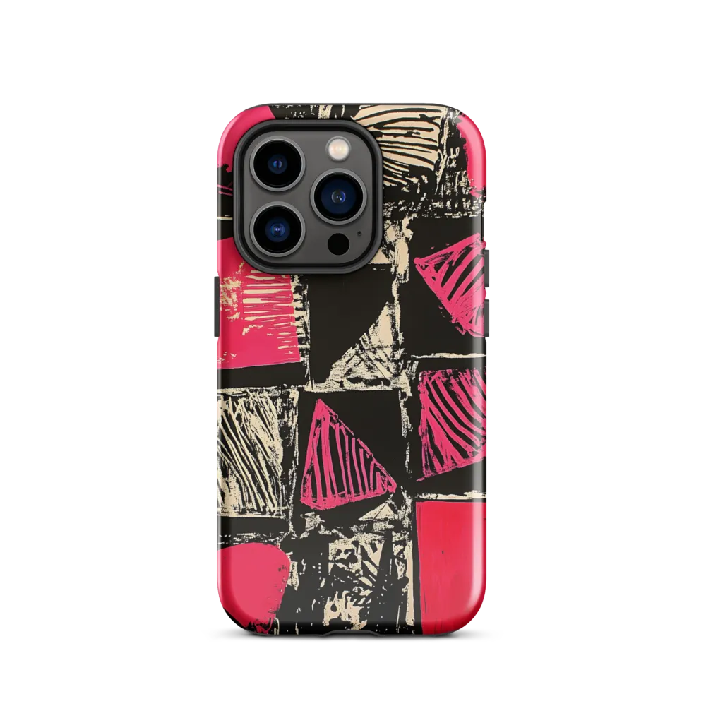 Geometric Symphony in Pink and Black