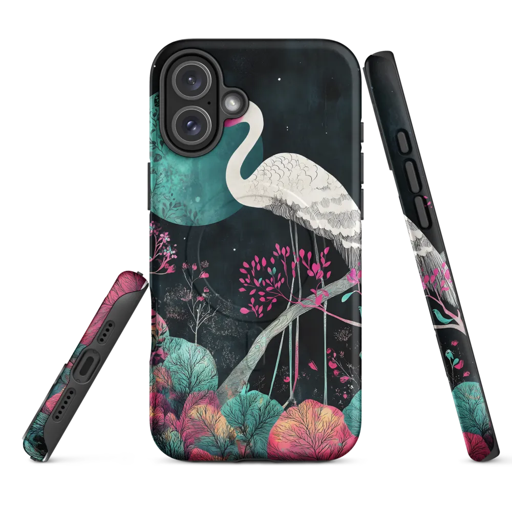 Ethereal Presence: Heron in a Floral Dreamscape