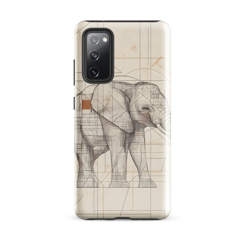 Geometric Elegance: The Steel Elephant | Phone Case |  S20 FE | Tough Case | Glossy