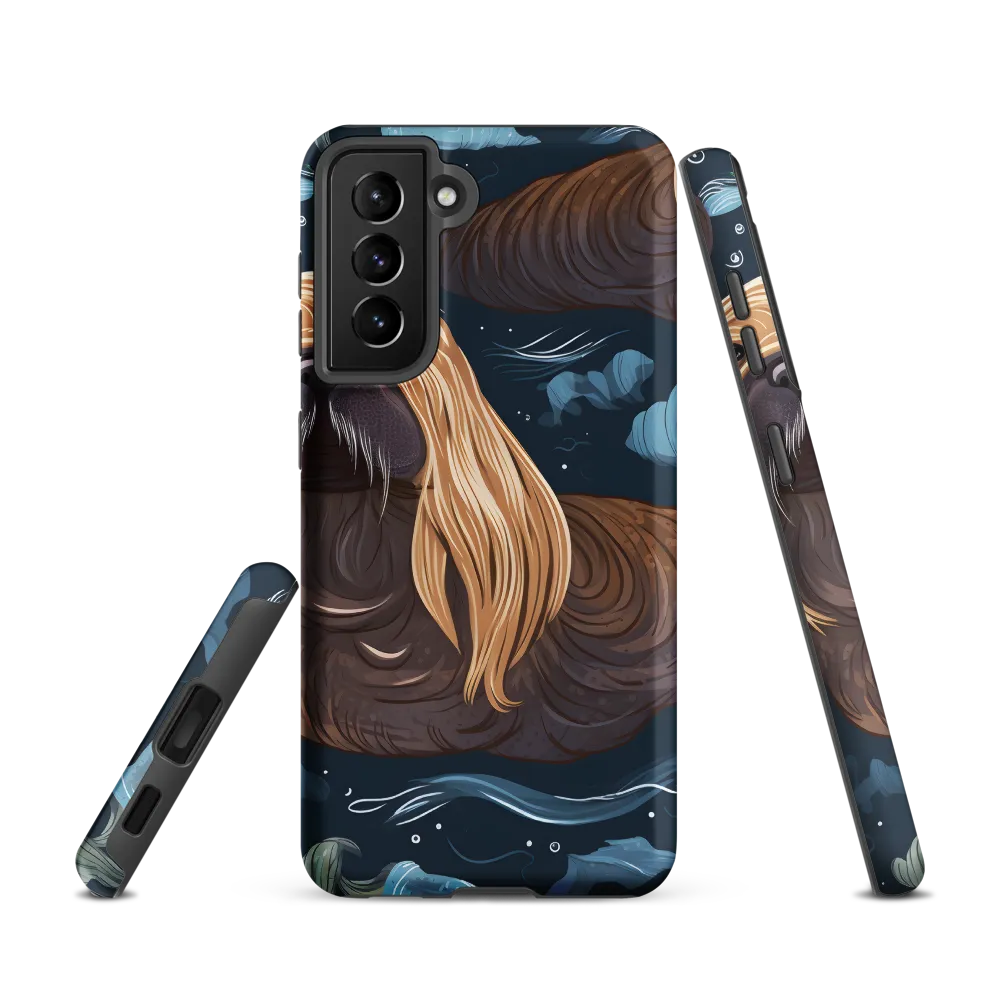 Whimsical Walruses in Deep Blue