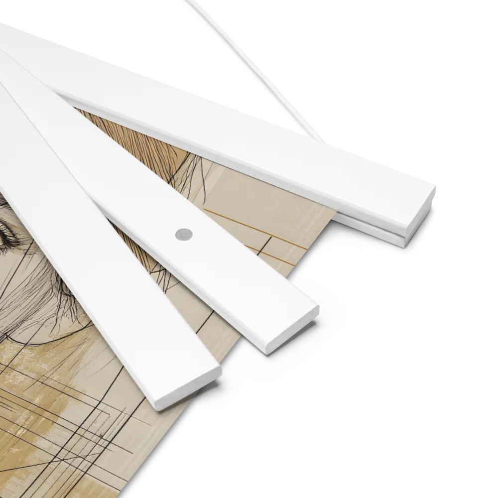 Geometric Elegance: A Modern Portrait | Poster With White Wood Hanger | 10″×10″