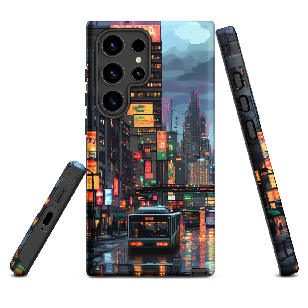 Neon Dreams: A Pixelated Urban Night