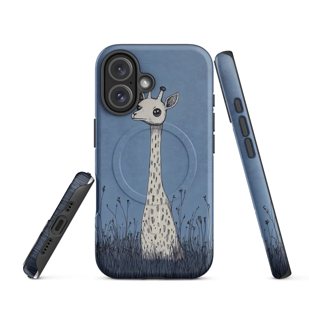 Whimsical Giraffe in Blue