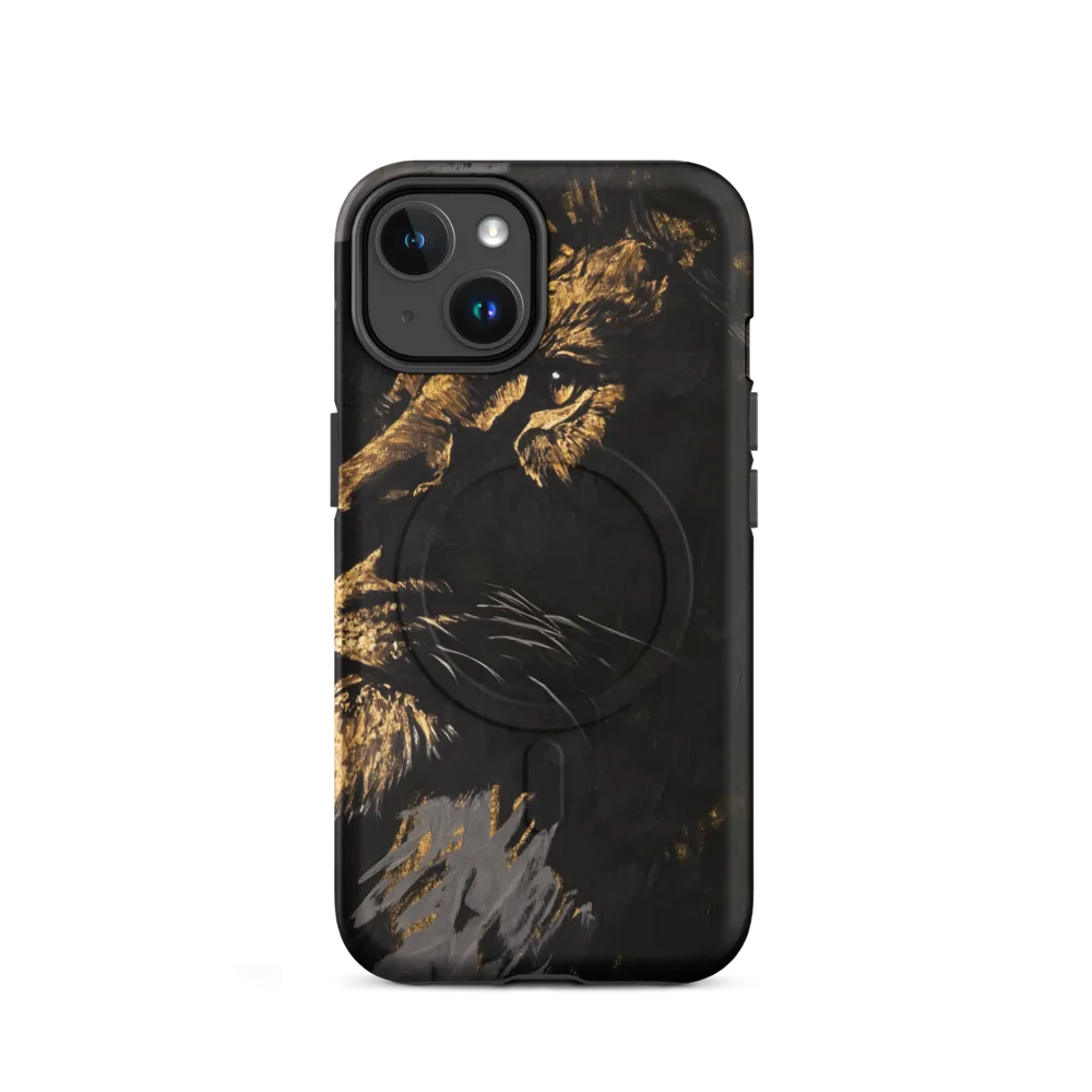 Majestic Gaze: The Golden Lion | Phone Case |  14 | MagSafe® Tough Case | Matte