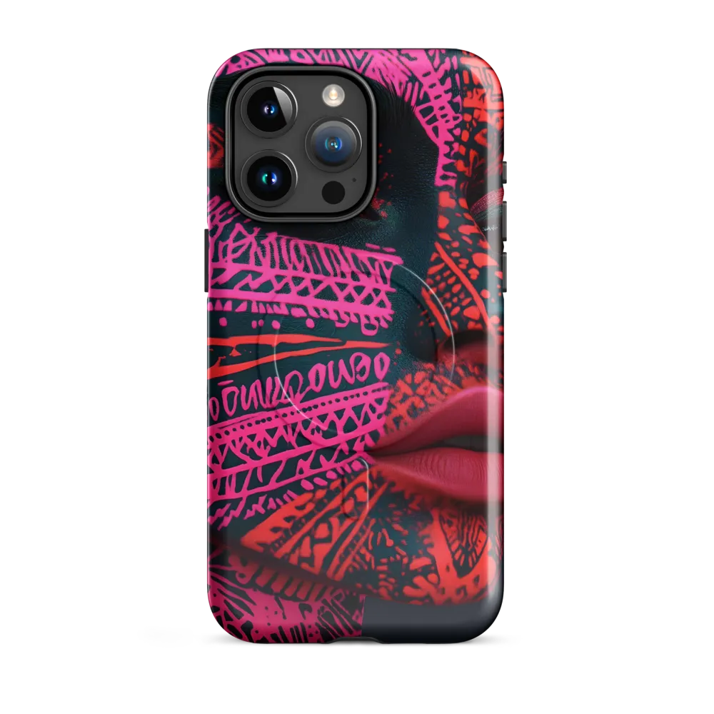 Neon Visage: A Bold Expression of Contemporary Art | Phone Case |  15 Pro Max | MagSafe® Tough Case | Glossy