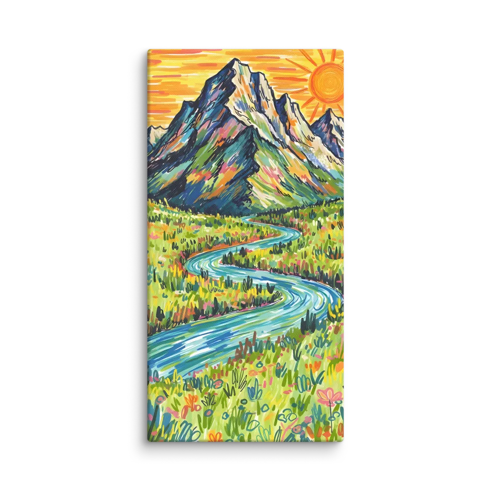 Colorful Mountain Stream 
 Canvas | 12″x 24″