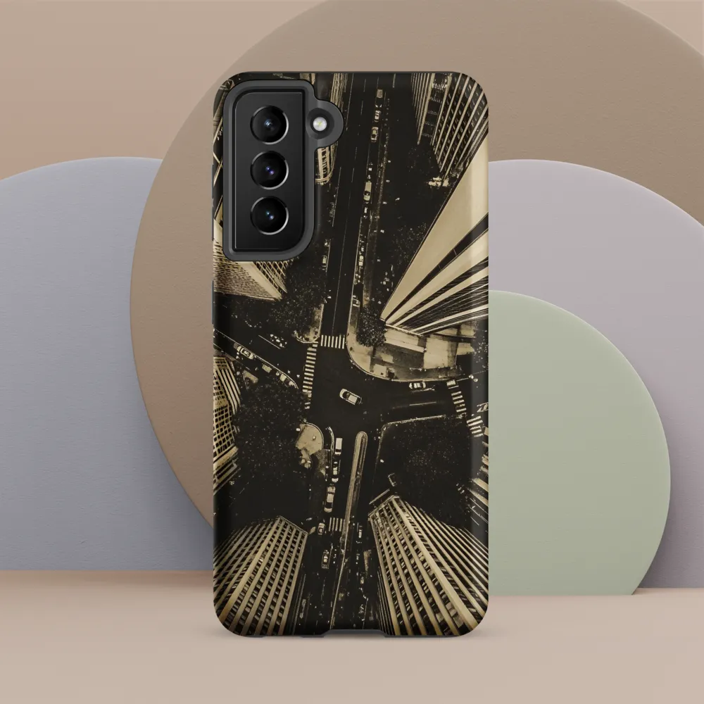 Urban Symphony: Aerial Perspective of City Life | Phone Case |  S21 FE | Tough Case | Matte