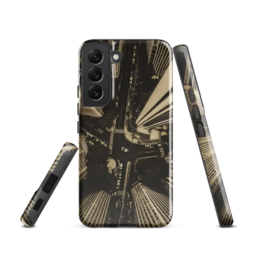 Urban Symphony: Aerial Perspective of City Life | Phone Case |  S22 | Tough Case | Glossy