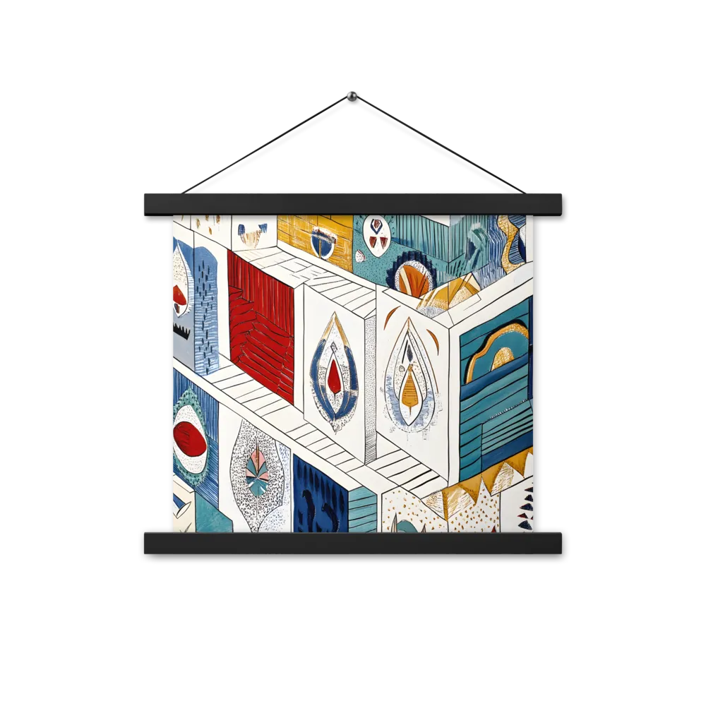 Symphony of Geometric Harmony | Poster With Black Wood Hanger | 14″×14″