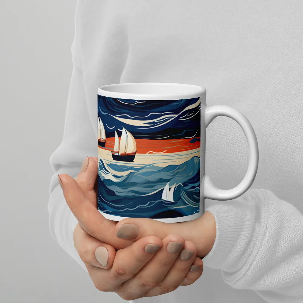 Ocean Whispers: A Voyage at Dusk | Mugs | Multiple Sizes & Colors