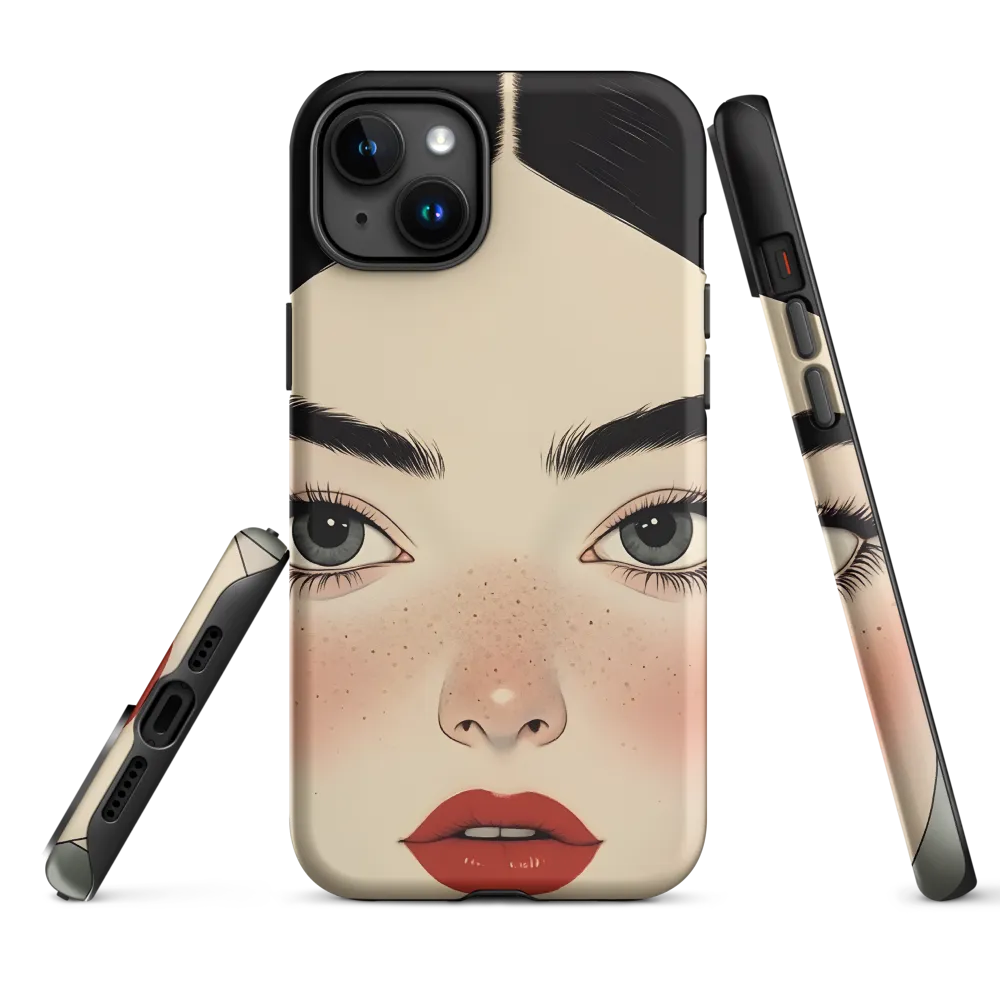 Serenity Captured: A Modern Portrait | Phone Case |  15 Plus | Tough Case | Matte