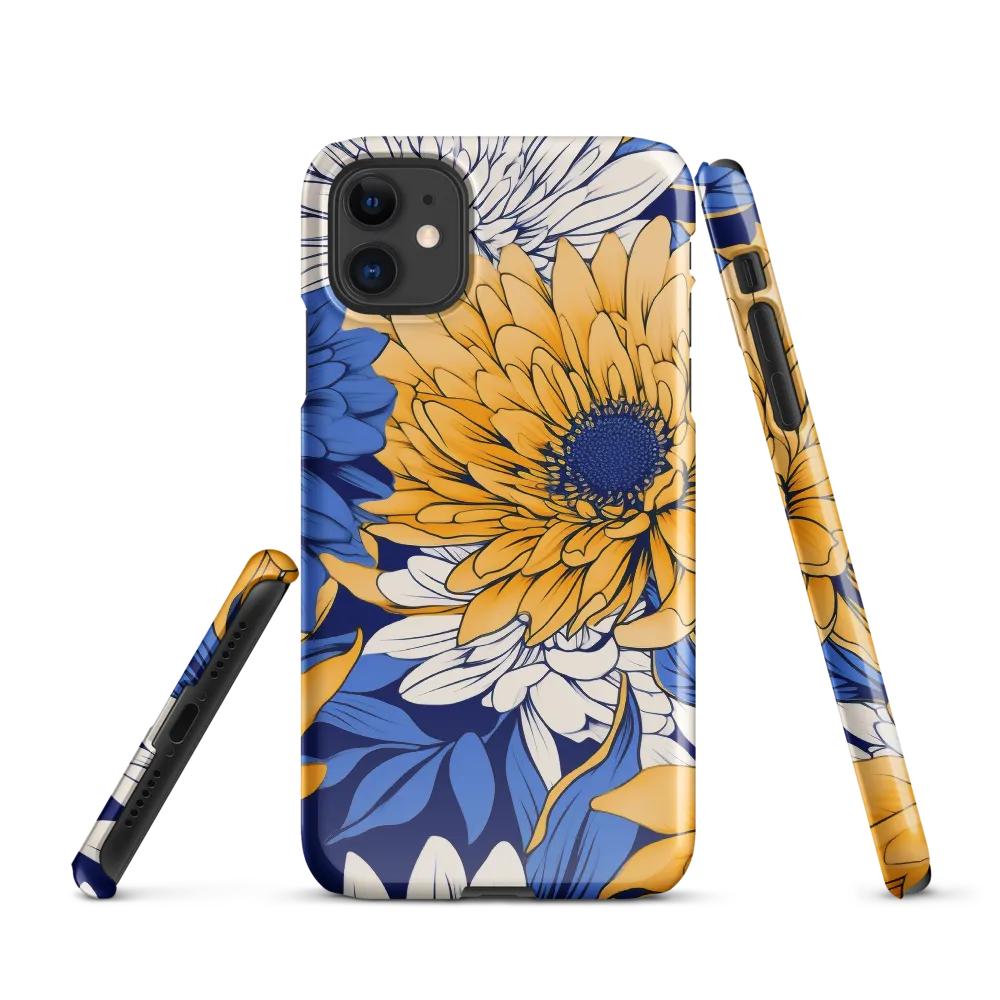 Floral Harmony in Blue and Yellow