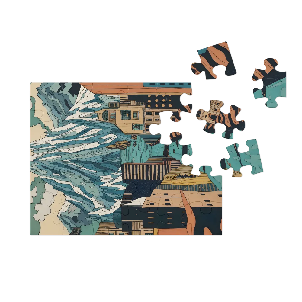 Glacial Cityscape 
 Jigsaw Puzzle in Tin Box