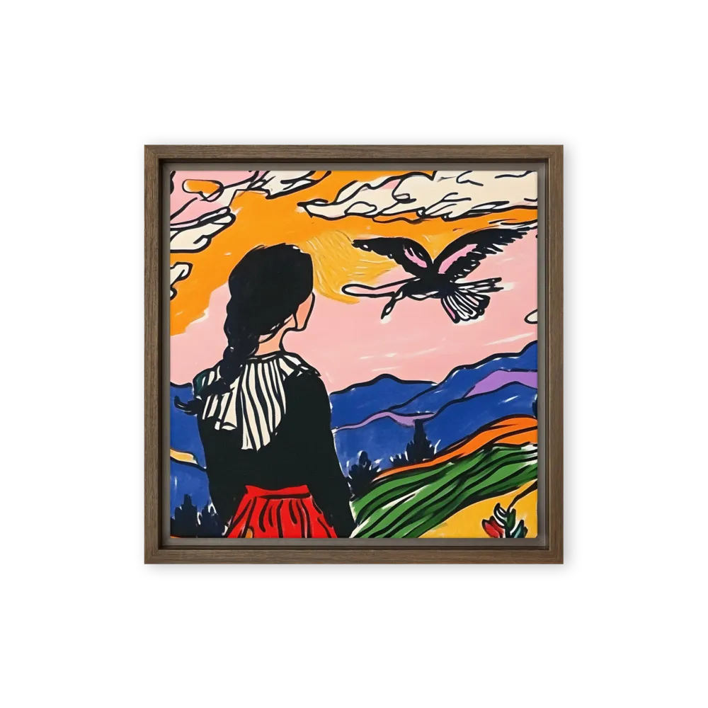 A Journey into Freedom | Canvas with Brown Frame | 12″×12″