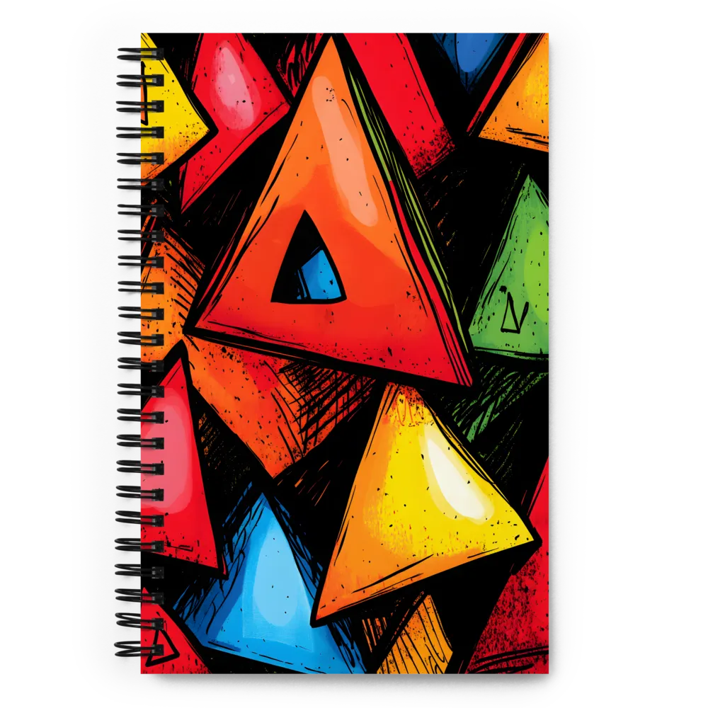 Vibrant Triangles in Abstract Harmony | Spiral Notebook