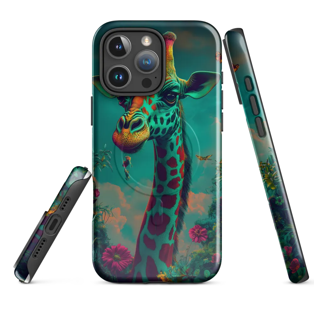 Whimsical Giraffe Among Blossoms
