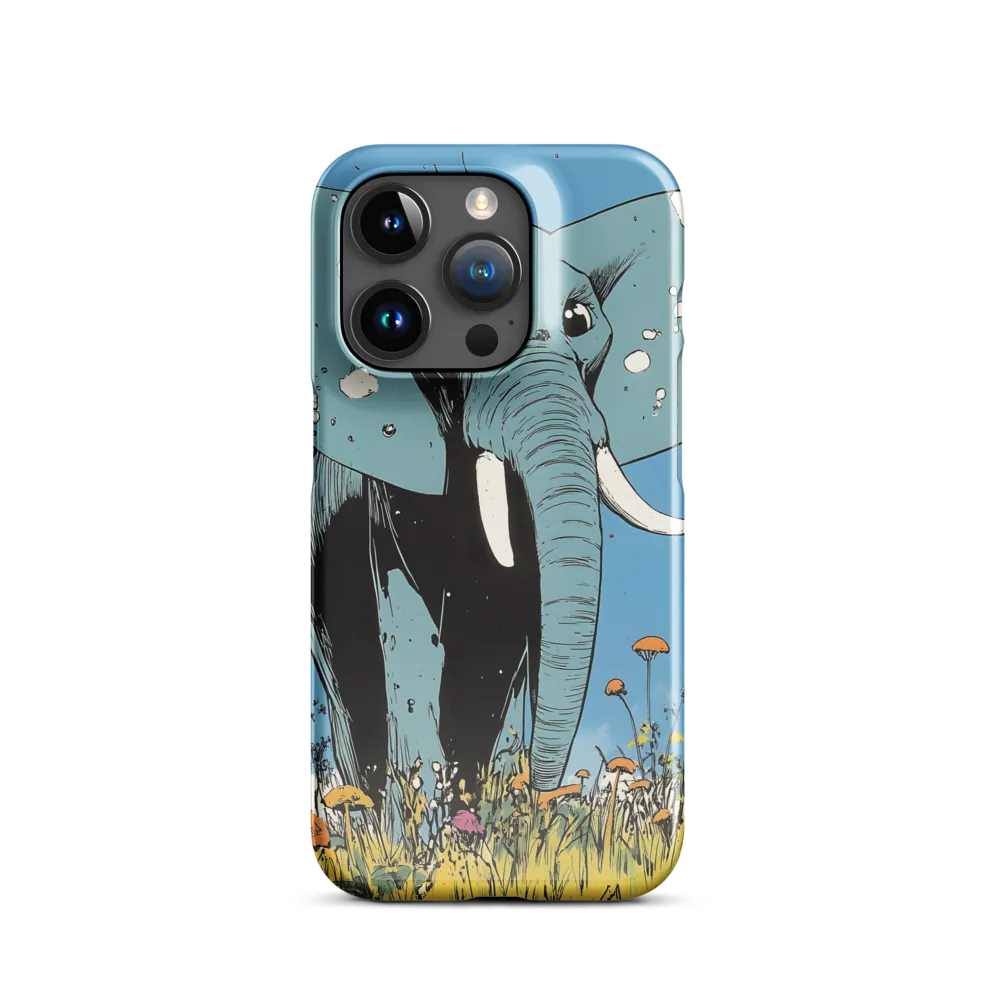 Whimsical Blue Elephant in Bloom