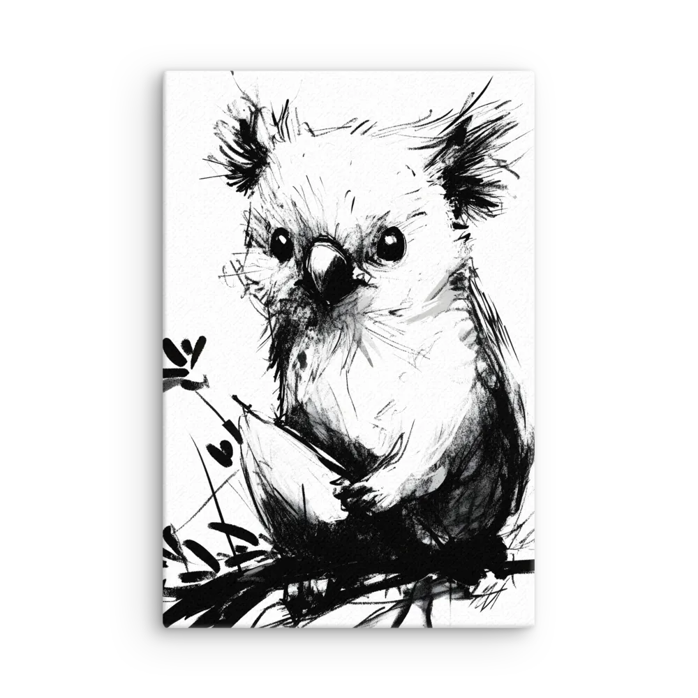 Whimsical Koala in Ink | Thin Canvas | 12″×18″