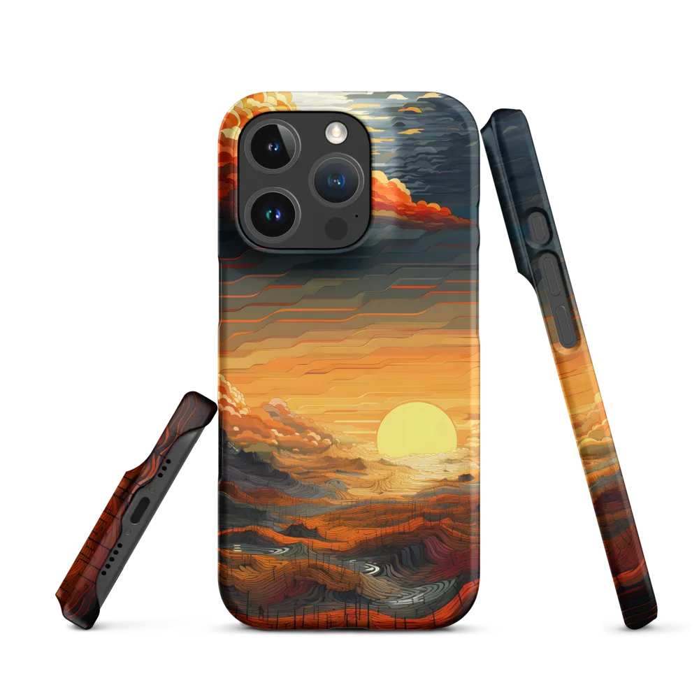 Ethereal Sunset: A Serene Landscape in Flowing Forms