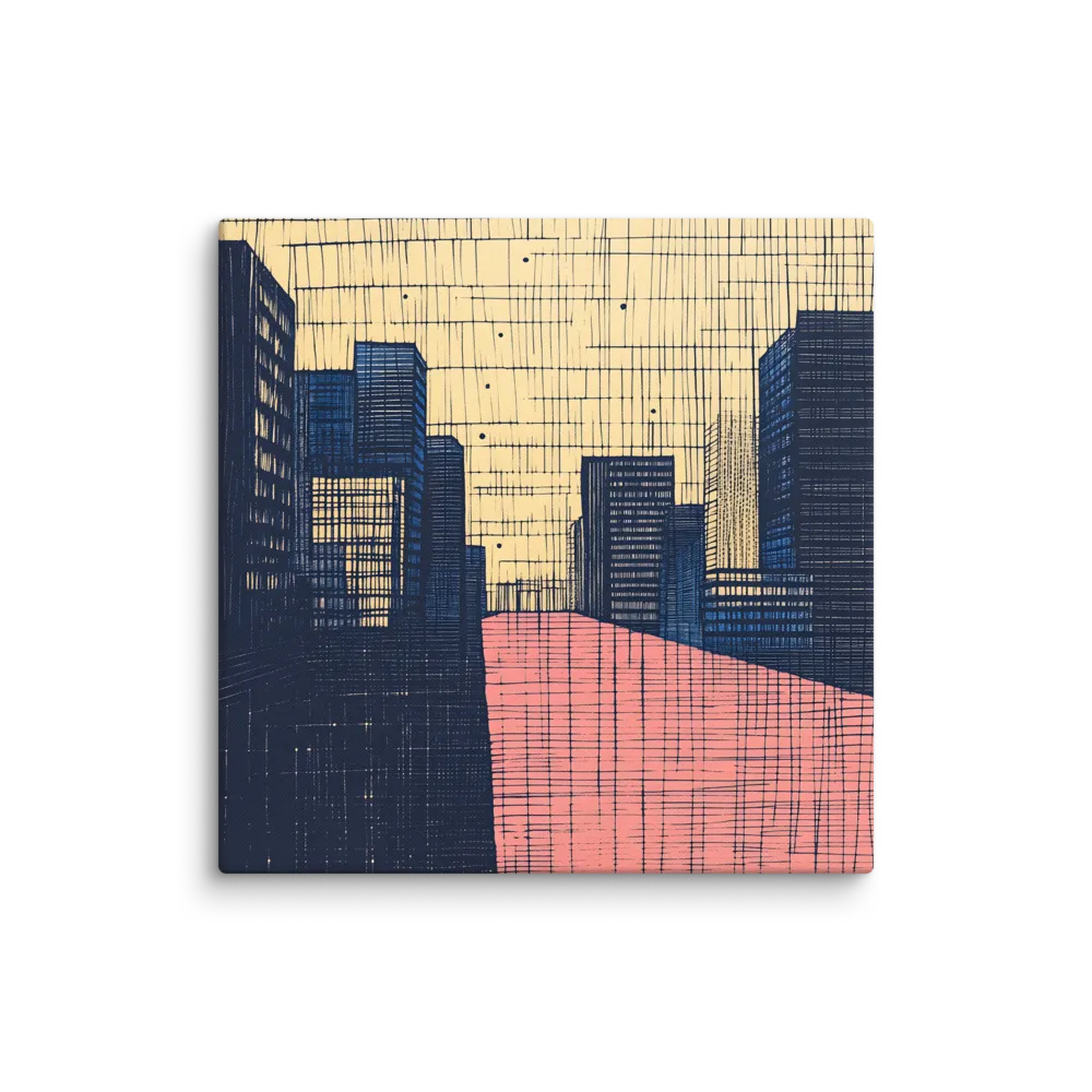 Urban Echoes: A Minimalist Cityscape | Canvas | 37″×37″