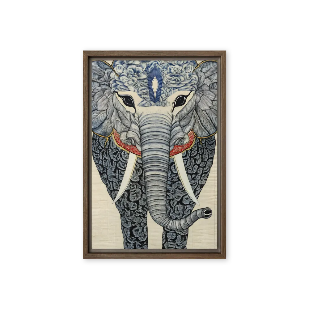 Majesty of the Elephant | Canvas with Brown Frame | 12″×18″