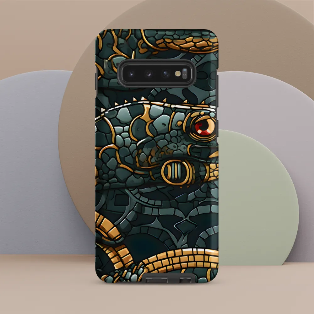 Reptilian Elegance: A Digital Art Nouveau Tapestry