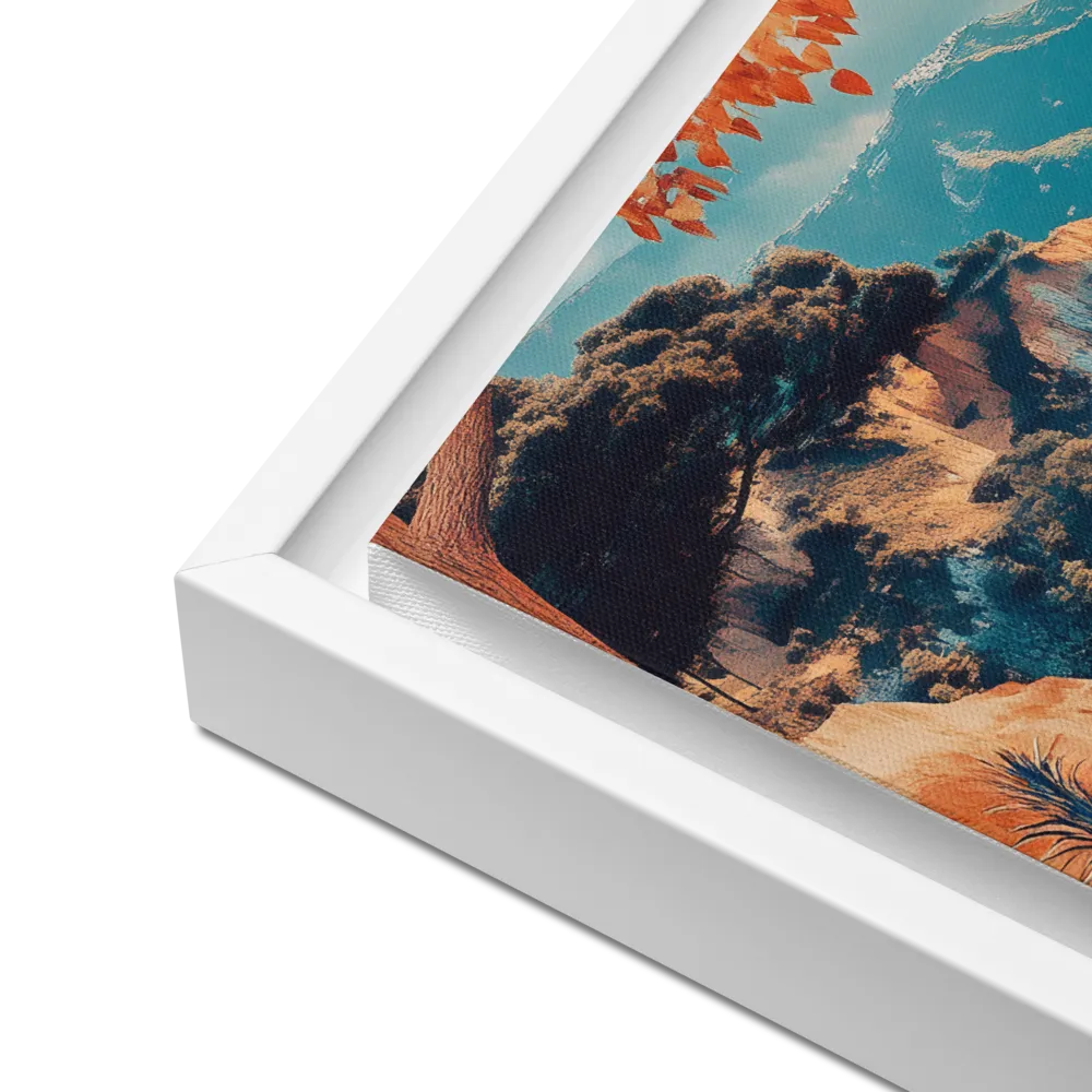 Elysian Waterscape | Canvas with White Frame | 12″×12″