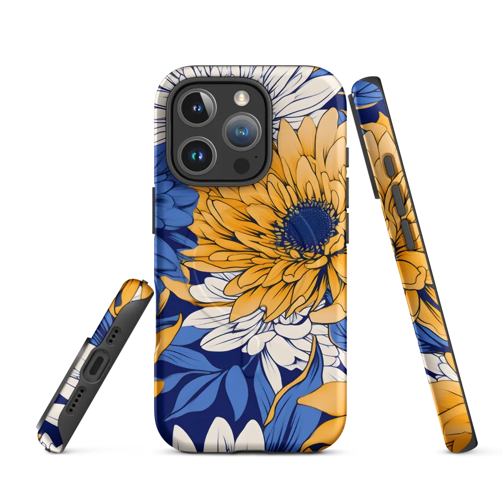Floral Harmony in Blue and Yellow
