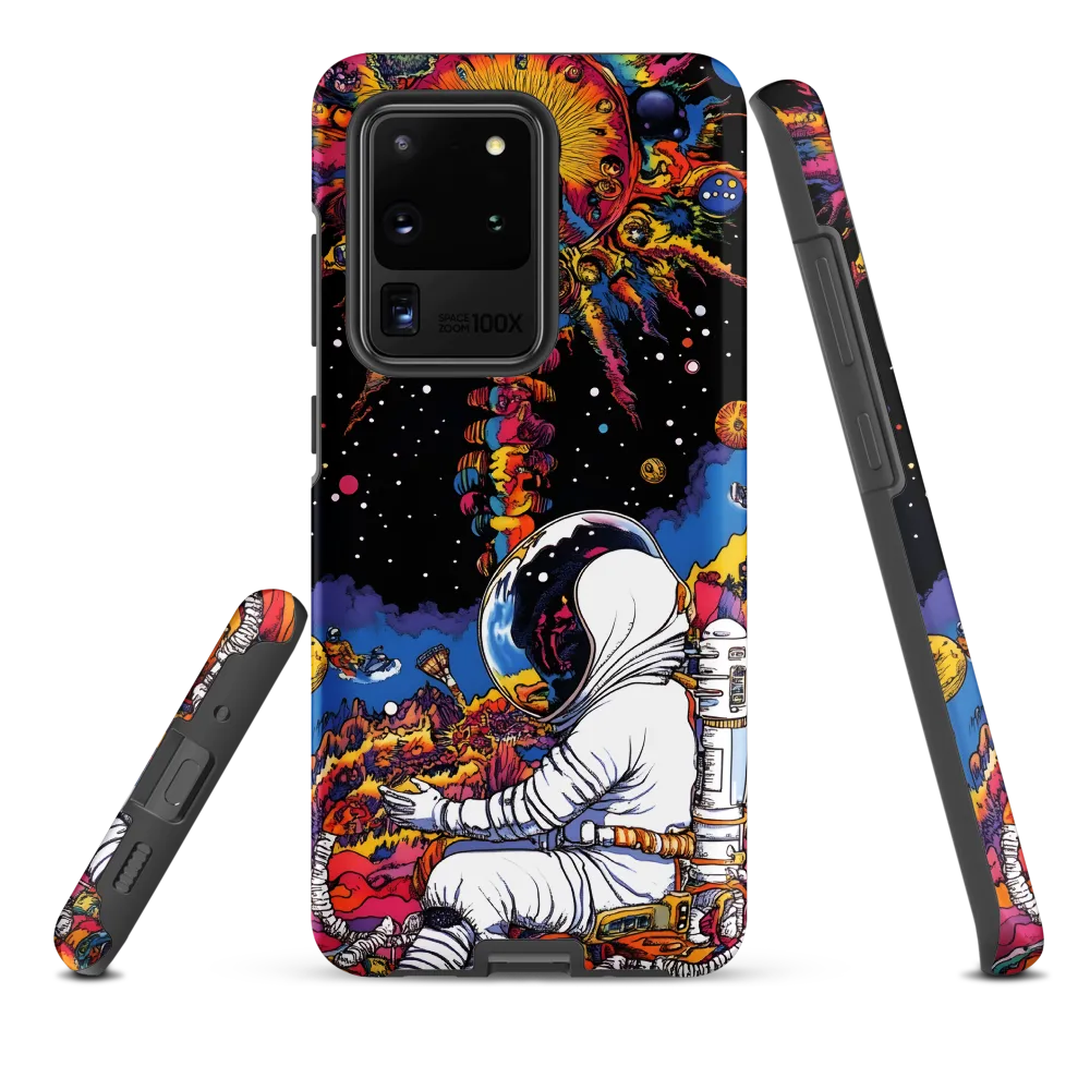 Cosmic Wonder: An Astronaut's Journey Through Color | Phone Case |  S20 Ultra | Tough Case | Matte