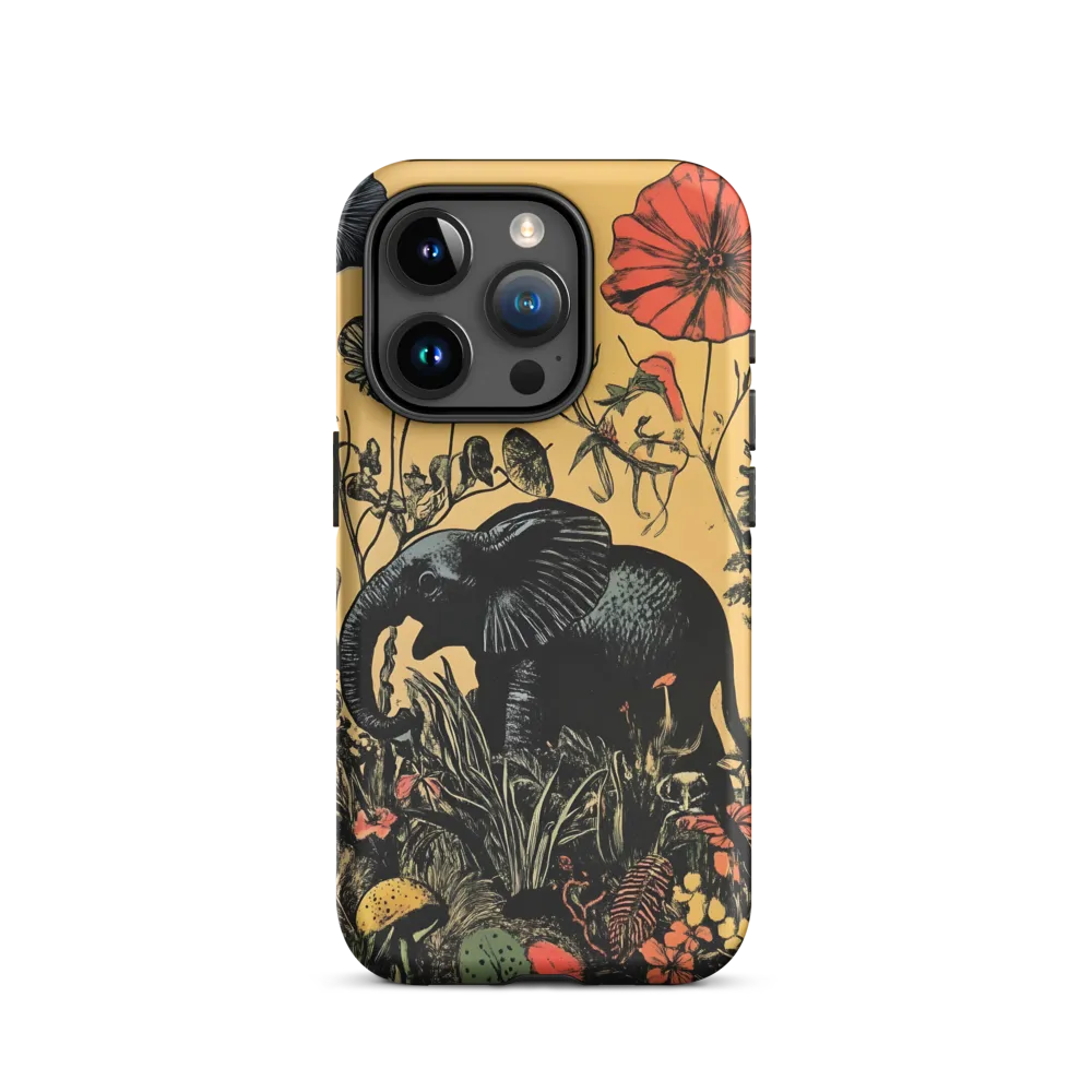 Floral Majesty: The Elephant's Sanctuary | Phone Case |  15 Pro | Tough Case | Matte
